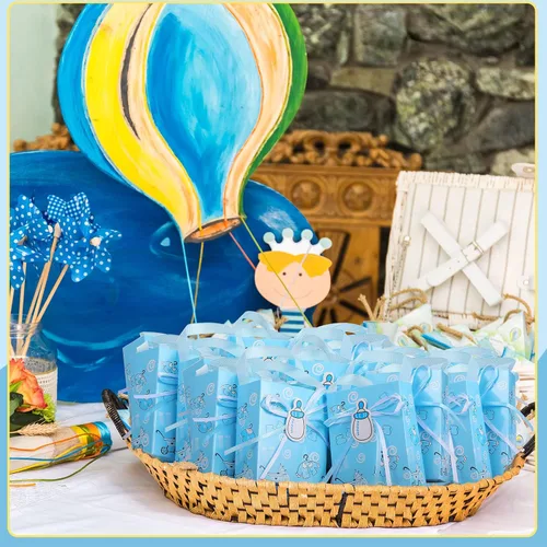 Vista 3 de Dianelhall 48 bolsas de regalo pequeñas para baby shower, para bebé, niño y niña, de 3 x 4 pulgadas, mini bolsas de regalo de fiesta de cumpleaños