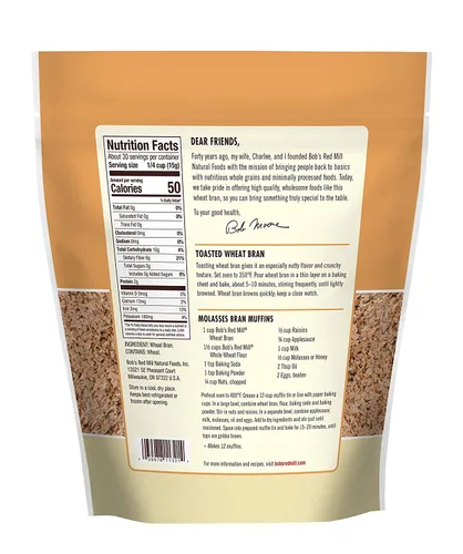 Vista 2 de Bob's Red Mill Salvado de Trigo, 8 oz (Paquete de 1) - Sin OGM, Vegano, Kosher