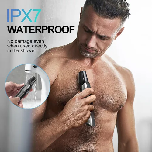 Vista 8 de Recortadora de barba para hombres – Kit profesional 14 en 1 de aseo para hombre, cortapelos con motor de doble velocidad para barba, cabeza, cuerpo