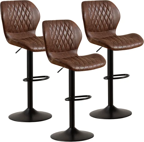 Vista 40 de Taburetes de bar modernos, taburetes de bar giratorios con respaldo alto, taburetes de bar de tela ajustables para sillas de isla de cocina