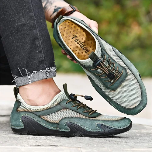Vista 4 de Zapatos casuales para hombre, cómodos mocasines de verano al aire libre, senderismo, caminar, trabajo, oficina, zapatos para hombres, talla 6.5-12