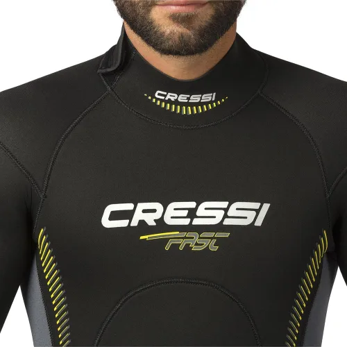 Vista 4 de Cressi Traje de neopreno completo para hombre con cremallera trasera para buceo y actividades acuáticas - Rápido 0.197 in: diseñado en Italia
