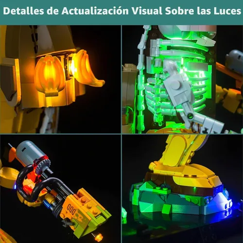 Vista 7 de Kit de luces LocoLee Compatible con Lego Peely Bone Fortnite 77072 - Solo luces, SIN ladrillos, accesorios de iluminación compatibles con Lego 77072