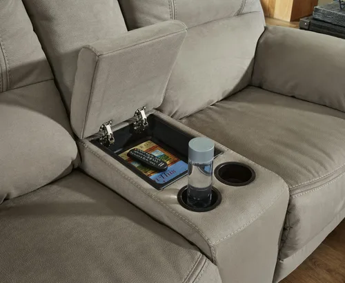 Vista 6 de Signature Design by Ashley Next-Gen Gaucho Classic - Sofá biplaza reclinable con consola, color beige