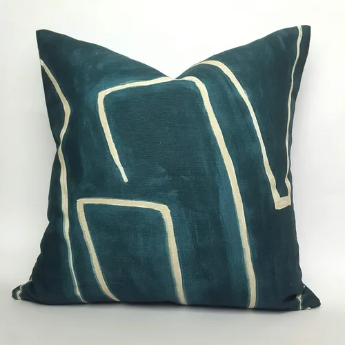 Vista 9 de Cojín de cojín verde salvia con rayas geométricas estilo granja enrejado imperial geométrico verde para sofá, funda de cojín de doble cara, 24 x 24