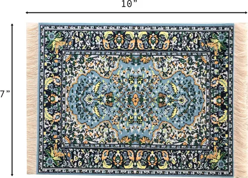 Vista 5 de Juego de 4 alfombras de área para casa de muñecas, accesorios de alfombra en miniatura para casas de muñecas, decoración rectangular de suelo de 10