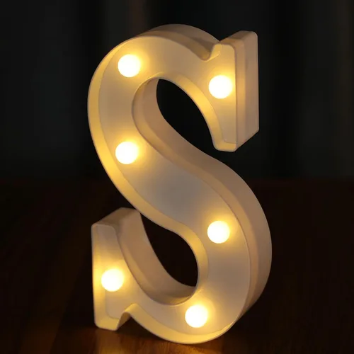 Vista 39 de Letras Iluminadas, Luces de Letras LED 26 del Alfabeto, Letra Iluminada Decorativa, Letras de Marquesina LED que Funcionan con Pilas para Fiesta