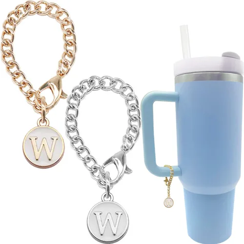 Vista 8 de Tovly Stanley Cup - 2 piezas de accesorios de letras con nombre de identificación inicial con mango personalizado para vaso Stanley