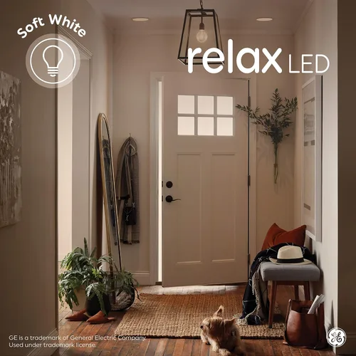 Vista 6 de GE Relax HD G25 LED Light Bulbs, Matte Finish, 40 Watt Replacement, Soft White (2 Pack)
