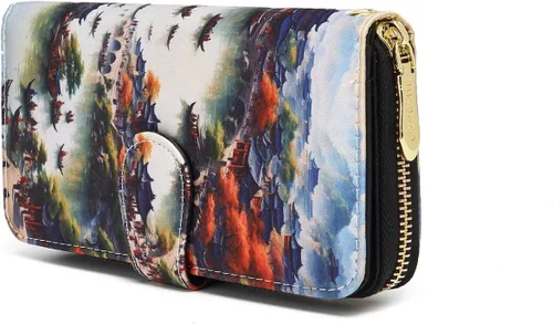 Vista 125 de Cartera de mano para mujer, estilo bohemio, con RFID, elegante, espaciosa con correa para viajes, capacidad para tarjetas, teléfono, dinero