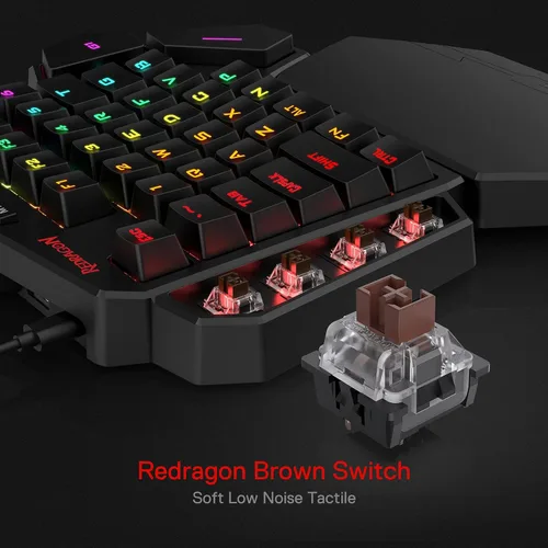 Vista 4 de Redragon K585 Juego de teclado con una sola mano y ratón inalámbrico M656 Gainer