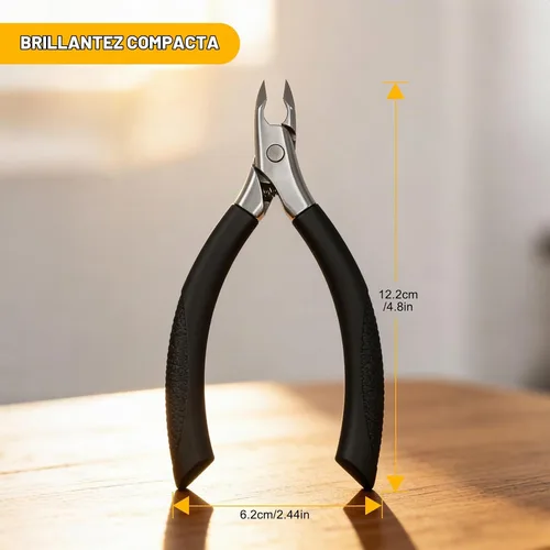 Vista 8 de BEZOX Cortacutículas para uñas dignas de salón de belleza, recortadora profesional de media mandíbula (0.197 in) con mango de silicona