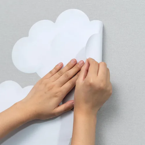 Vista 6 de Juego de calcomanías de pared de nubes de acuarela, calcomanías para guardería, habitación de bebé, sala de juegos, dormitorio, calcomanías de papel