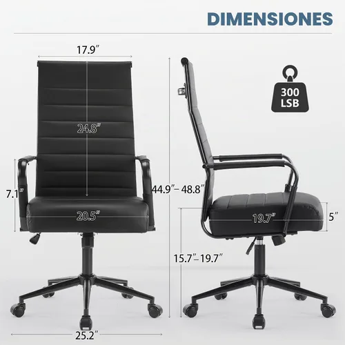 Vista 2 de JOMEED Silla de escritorio de oficina,Silla de sala de conferencias Marco negro