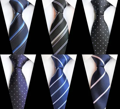 Vista 62 de WeiShang Lote de 6 corbatas clásicas de seda para hombre, corbatas tejidas jacquard