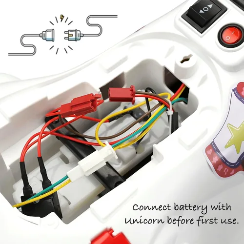 Vista 5 de Monta en unicornio. Fácil de cambiar un caballo mecedora eléctrico. El juguete eléctrico de unicornio con música, F&R y almohadilla para los pies.