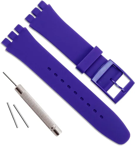Vista 44 de Correa de reloj de goma de silicona/correa de reloj de repuesto para Swatch (0.669 in 0.748 in 0.787 in)