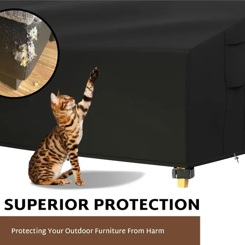Vista 7 de iBirdie Funda para Muebles de Patio Exterior que se Ajusta a Sofás Seccionales en Forma de L de 100" x 130", 99" x 128", 98" x 126", Impermeable