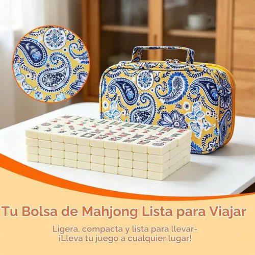 Vista 2 de Juego de azulejos American Mahjong - Completo con dados, papas fritas Crema