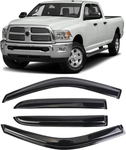 Vista 37 de Protector de lluvia Deflector de viento para montaje exterior, viseras de ventana con cinta compatible con Ford F-250 1999-2016 Super Duty