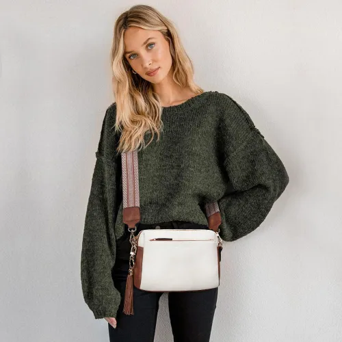 Vista 2 de pclove Bolsos cruzados para mujer, bolsos cruzados pequeños de moda para mujer, de cuero vegano, bolso cruzado para mujer, bolso de hombro para mujer