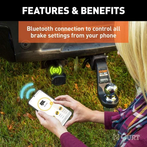 Vista 3 de CURT 51181 Kit Echo - Controlador de Freno de Remolque Móvil Echo con Bluetooth® y Botón de Anulación Manual