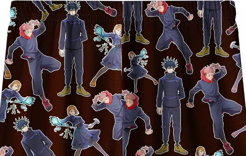 Vista 7 de Camiseta de Jujutsu para niños, traje de manga corta con póster de personaje de anime, pantalones cortos de 8 a 12 años