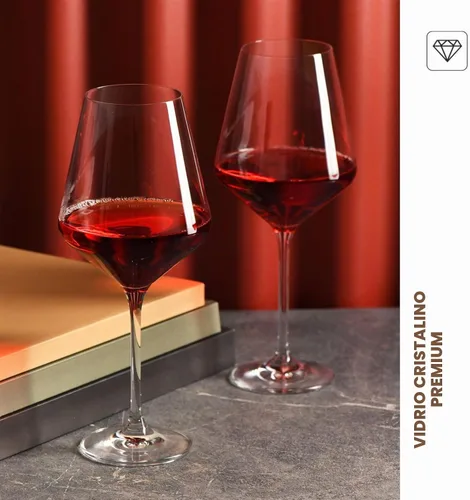 Vista 4 de Krosno - Copas de vino tinto de 4 piezas, 18.6 onzas, colección vanguardista