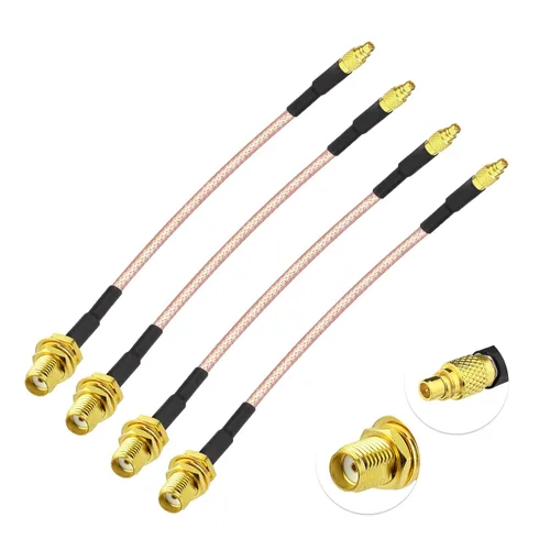 Vista 8 de Superbat MMCX macho de ángulo recto a N conector hembra, cable coaxial RG316 de 6 pulgadas 2 piezas para aplicaciones de RF, radios SDR