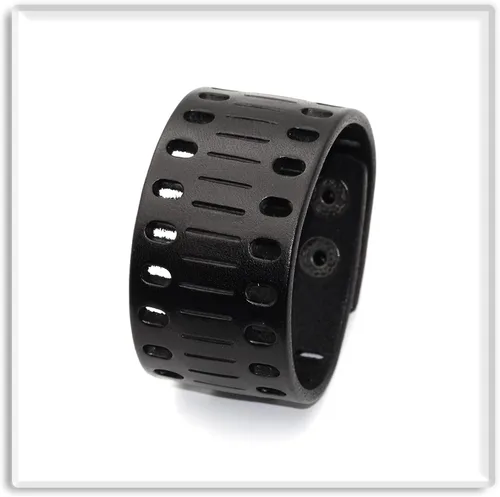 Vista 4 de Xusamss Pulsera Punk Jewelry Hollow Brazalete de cuero ancho