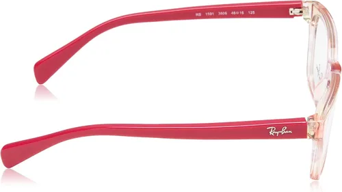 Vista 3 de Ray-Ban Junior RY1591 Square Prescription Eyeglass Frames, Fuchsia Striped MulticolorDemo Lens, 46 mm