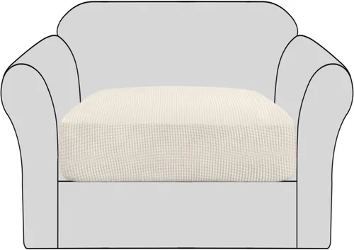 Vista 37 de H.VERSAILTEX - Fundas elásticas para cojín de sofá individual, fundas de asiento para silla de sofá, protector de cojín con tejido jacquard de sarga