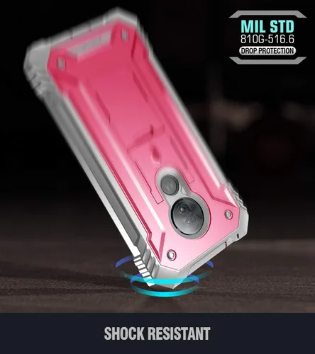 Vista 8 de Funda para Moto G7 Power, funda para Moto G7 Supra, Moto G7 Optimo Maxx, funda resistente de cuerpo completo, protector de pantalla integrado, funda