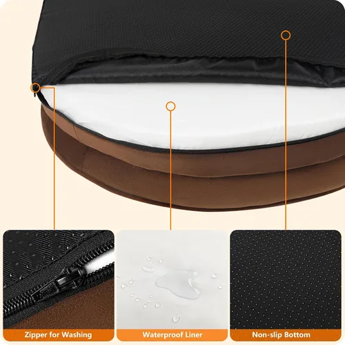 Vista 6 de Dwanton - Cama ortopédica para perros medianos con espuma de gel de memoria, sofá impermeable para perros, cama lavable para mascotas con cojín