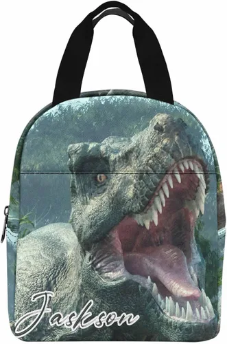 Vista 16 de InterestPrint Bolsa de almuerzo personalizada de mamá papá, bolso de picnic con cremallera de bosque con marco dorado personalizado reutilizable