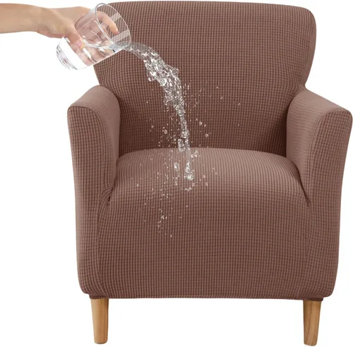 Vista 44 de CRFATOP - Funda elástica para sillón de mediados de siglo moderno de 1 pieza, fundas de silla de acento de jacquard con brazos, fundas de silla