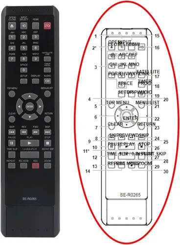 Vista 5 de WINFLIKE SE-R0265 - Mando a distancia compatible con reproductor Toshiba DVD/VCR D-R400 D-R410 D-R420 D-R430 D-R400KU D-R410KU D-R420KU D-R430KU