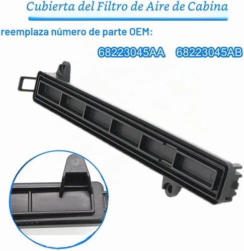 Vista 2 de Placa de cubierta de filtro de aire de cabina, puerta de acceso de filtro de aire acondicionado de cabina compatible con Jeep Cherokee 2014 2015