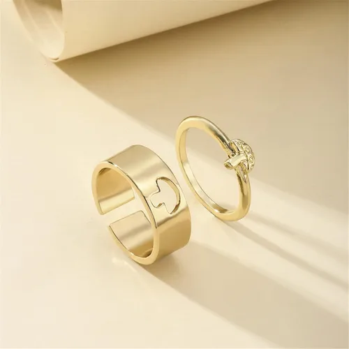 Vista 2 de Juego de 2 anillos de dinosaurio huecos con forma de hongos pulidos para mujeres, hombres, niñas, niños, parejas, a juego, abierto, ajustable
