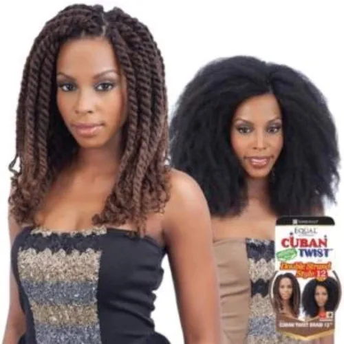 Vista 2 de Trenzas de pelo sintético Havana Twist estilo cubano, 12", 1B