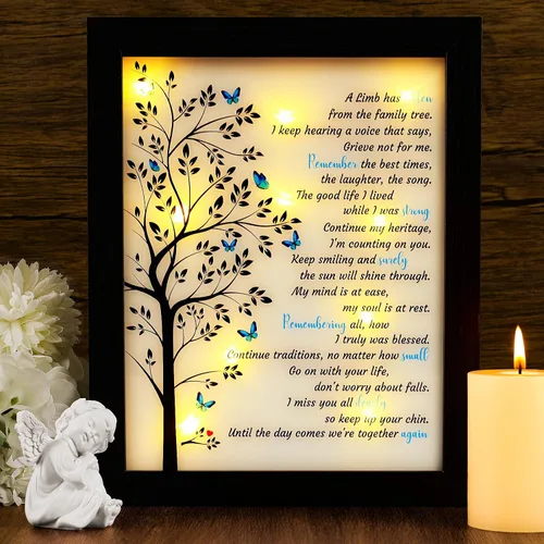 Vista 11 de Caja de sombra LED para regalos conmemorativos, regalo de condolencias en memoria de un ser querido, regalo de recuerdo por pérdida de madre, padre