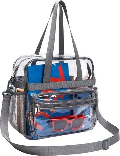 Vista 10 de Paxiland Clear Bag for Stadium Events, 12x6x12 inches Tote Bag with Detachable Reinforced Strap for Sports Concert and Work