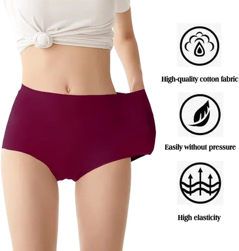 Vista 3 de FallSweet - Ropa interior para mujer sin costuras ni marcas y cintura alta, paquete múltiple