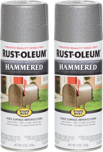 Vista 12 de Rust-Oleum 7215830 – Pintura en aerosol con efecto martillado para prevención del óxido, 12 oz (340 g), color negro