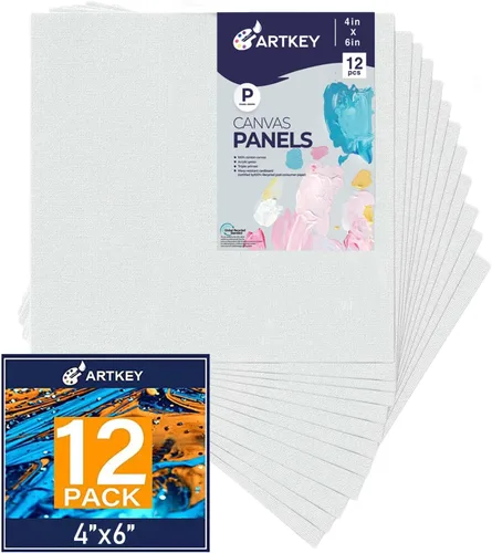 Vista 7 de Artkey Bastidores entelados para pintar, 8 x 10 pulgadas, paquete de 4 unidades, lienzo en blanco de 10 onzas con imprimación 100% algodón blanco