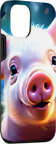 Vista 3 de Funda de cerdo artístico para iPhone 15