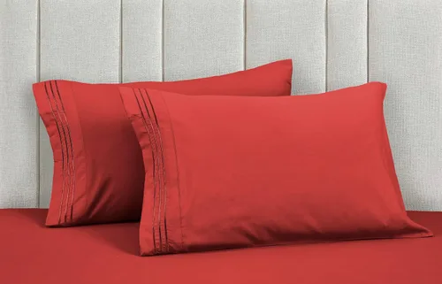 Vista 23 de Mocassi Juego de sábanas de lujo de 4 piezas, calidad prémium de hotel de 1800 hilos, ajuste fácil, sábanas y fundas de almohada resistentes a