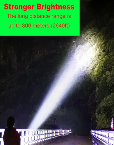 Vista 3 de Foco LED solar recargable, súper brillante 13000 lúmenes, reflector LED de mano, linterna de campamento multifunción, 6 modos de luz, IPX4