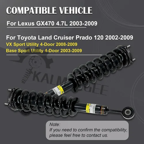 Vista 2 de 2 amortiguadores delanteros compatibles con Lexus GX470 4.7L 2003-2009, para Toyota Land Cruiser Prado 120 2003-2009, 48510-69195, 48510-69415