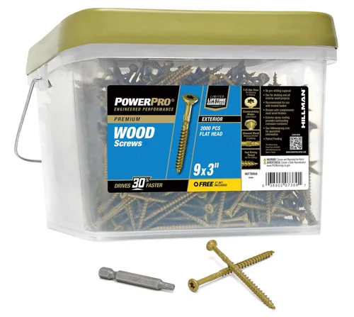 Vista 14 de Power Pro Tornillos de madera para exteriores de alta calidad, tornillos de cubierta multiusos #8 x 1-1/2 pulgadas para proyectos al aire libre